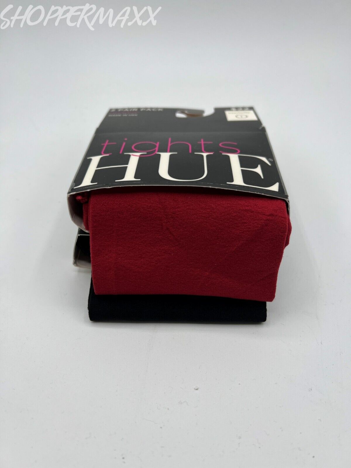 Women's Hue Opaque Tights 2 Pair Black/Deep Red Size 1