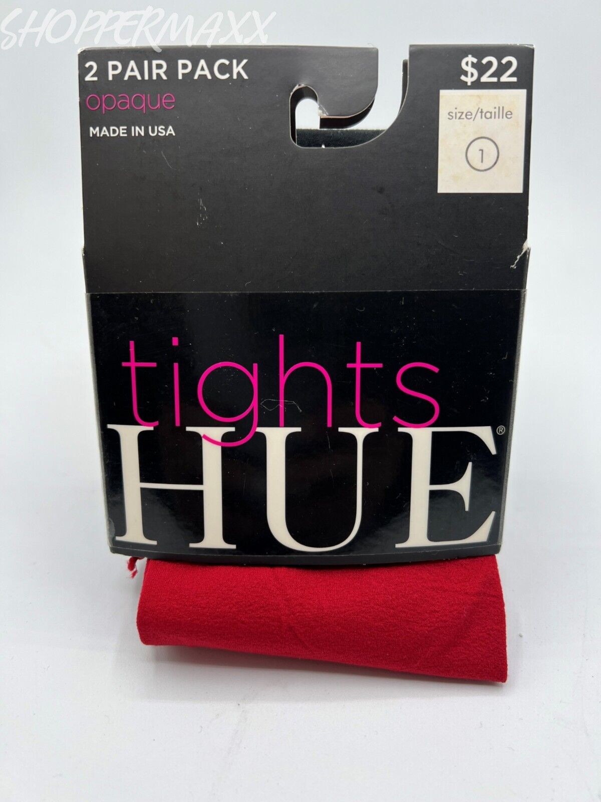 Women's Hue Opaque Tights 2 Pair Black/Deep Red Size 1