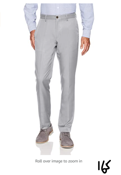 Amazon Essentials Men's Slim-Fit Flat-Front Dress Pants Light Grey 31Wx34L