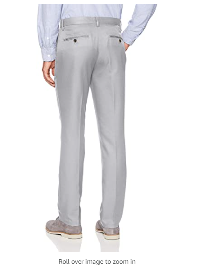 Amazon Essentials Men's Slim-Fit Flat-Front Dress Pants Light Grey 31Wx34L