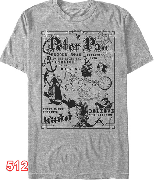 Disney Big & Tall Tinkerbell Storytelling Men's Tops Short Sleeve Tee Shirt LT