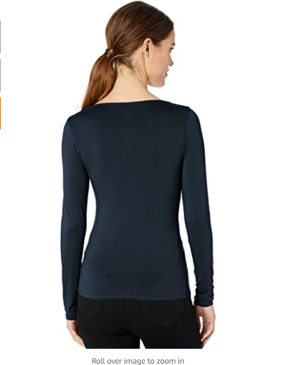Three Dots Women's LD2777 Refined Jersey Twist TOP, Black, Small