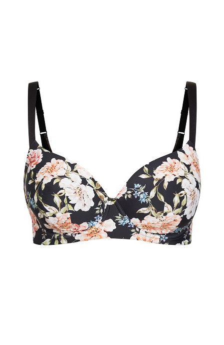 City Chic Women's Apparel Women's City Chic Smooth & Chic Print T-Shirt Bra Rosy