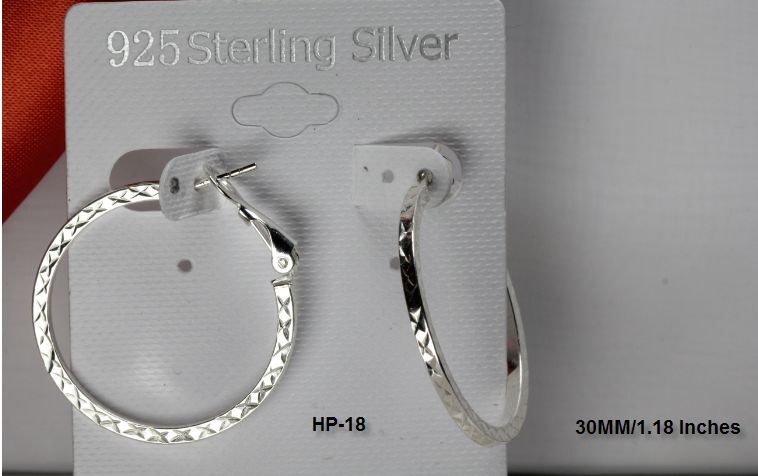 BRAND NEW LIGHT WEIGHT STERLING SILVER 30MM SQUARED STYLE UNIQUE HOOP EARRINGS