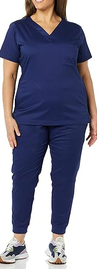Amazon Essentials Women's Slim Fit Jogger Scrub Pant Navy Large