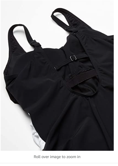 Amoena Women's Standard Aruba One Piece Swimsuit Black/White 14C