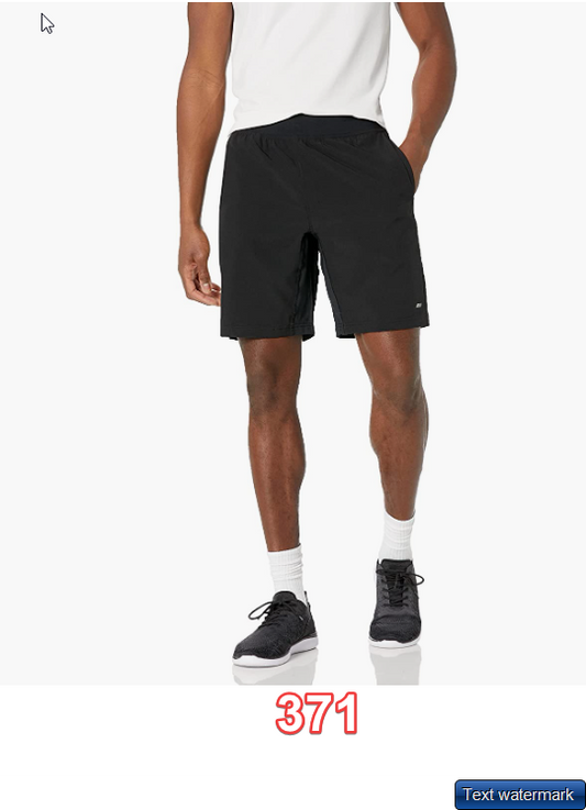 Amazon Essentials Men's 9" Stretch Woven Training Short Black Large