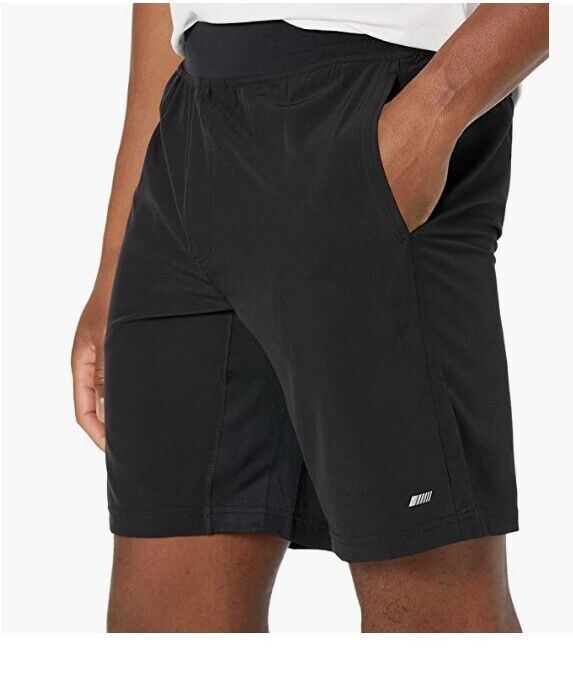 Amazon Essentials Men's 9" Stretch Woven Training Short Black Large