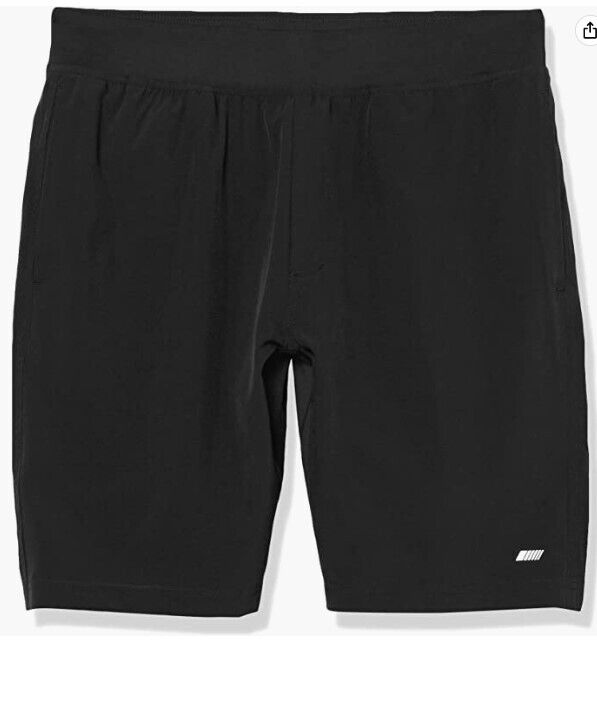 Amazon Essentials Men's 9" Stretch Woven Training Short Black Large