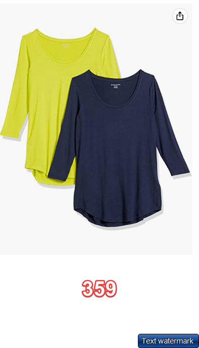 Essentials Women's 2-Pack 3/4 Sleeve Scoopneck Tunic, Navy/Lime Green, X-Small