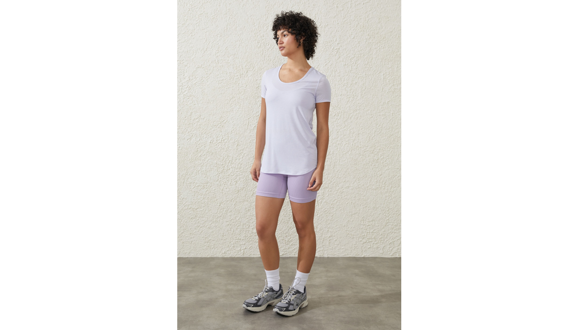 COTTON ON WOMEN'S GYM T-SHIRT, LAVENDER, X-SMALL