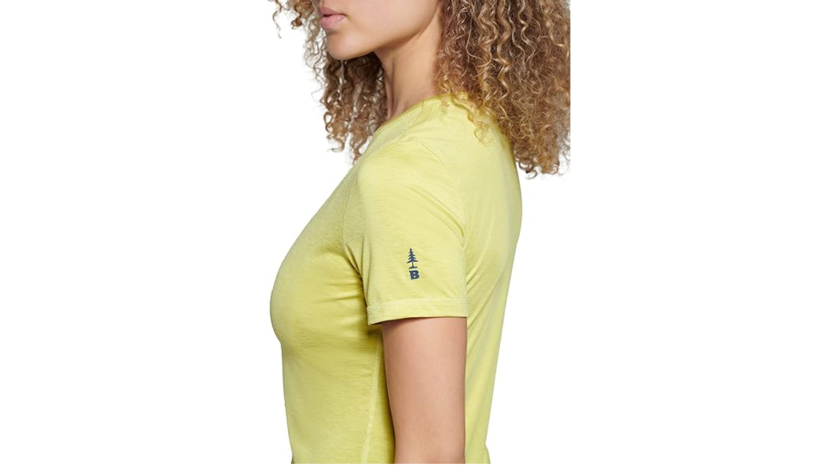 BASS OUTDOOR Women's Standard Knit Active T-Shirt, Sulphur, Medium