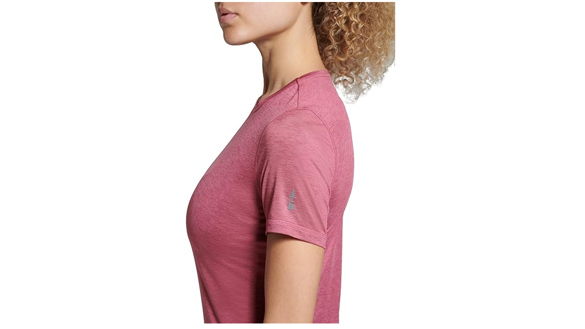 BASS OUTDOOR Women's Standard Knit Active T-Shirt, Comfortable, Dk Rose, X-Small