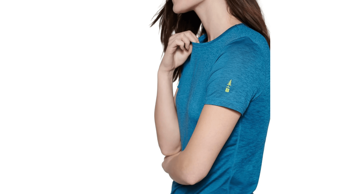 Bass Outdoor Women' Cross Performance Base Layer T-Shirt, Storm Blue, Size Small