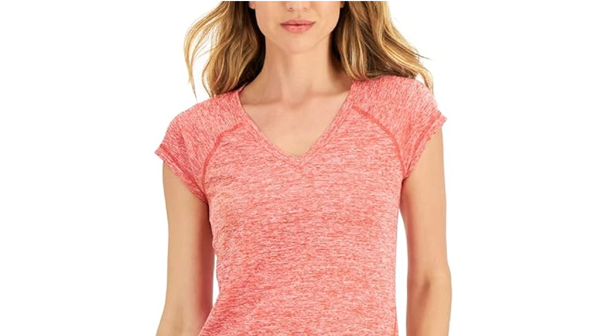 Women's Essentials Rapidry Heathered Performance T-Shirt, Red, Size X-Small