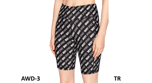 DKNY Sport Women's Logo Print High Waist Active Yoga Bike Shorts, Black, X-Small