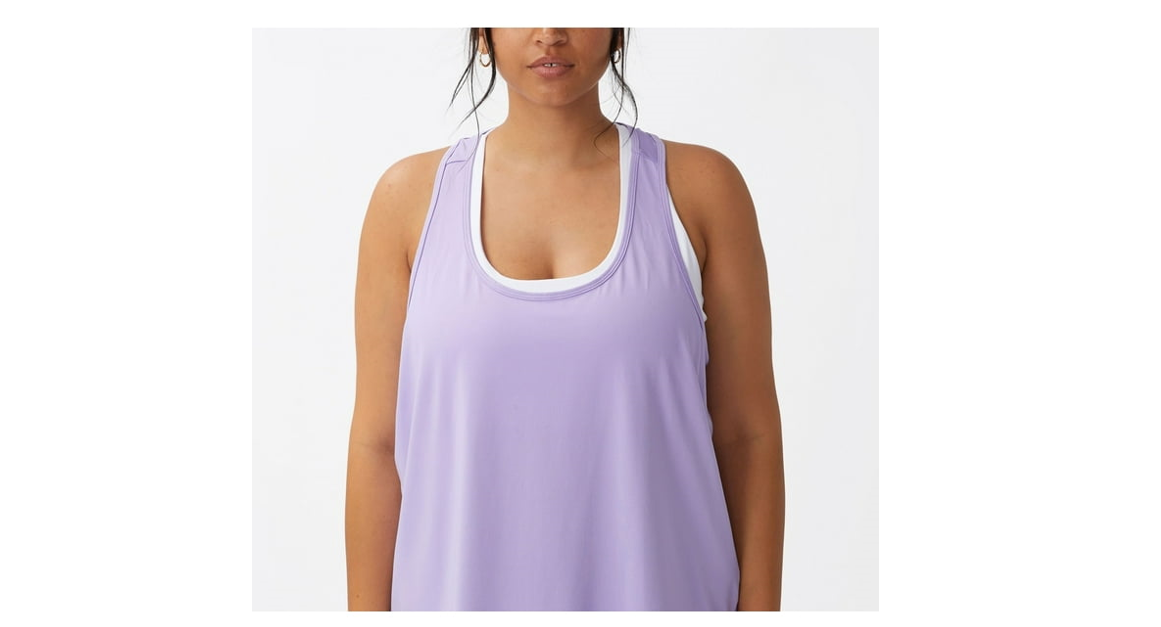 COTTON ON Women's Active Training Tank Top, Purple, Size 16