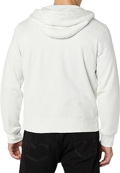 Essentials Men's Full-Zip Hooded Fleece Sweatshirt White,  Size-Large