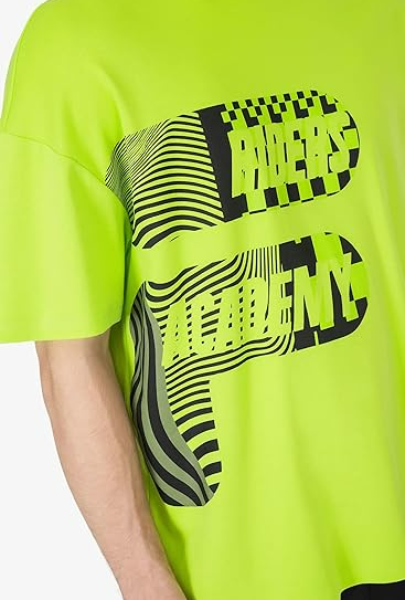 Valentino Rossi Mens Riders Academy Fila Collection Oversized T Shirt XXL Yellow