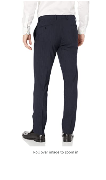 Calvin Klein Mens Stretch Slim Fit Suit separate pants only Blue Pinstripe 35x31