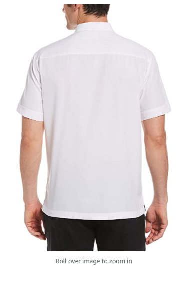 Cubavera mens Short Sleeve Insert Panels Wit Pick Stitch Shirt Bright White 2XLT