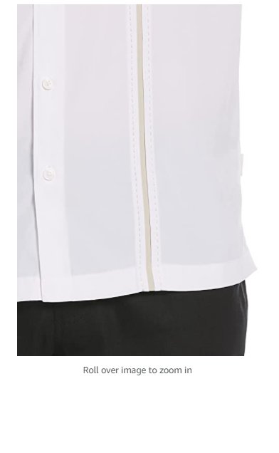 Cubavera mens Short Sleeve Insert Panels Wit Pick Stitch Shirt Bright White 2XLT