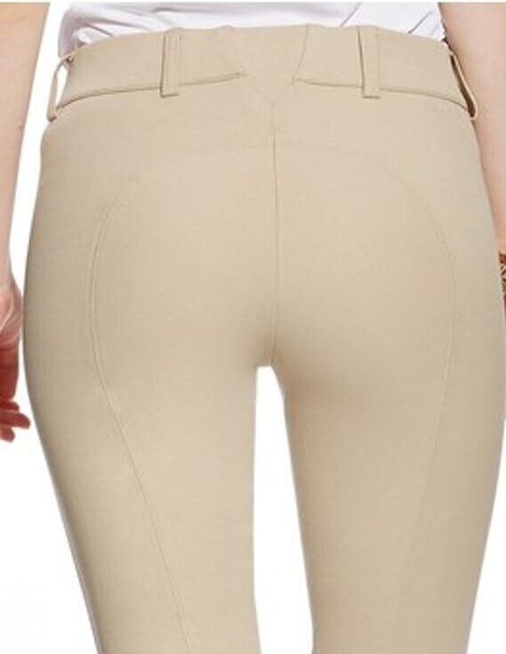 Ariat Women's Heritage Low Rise Knee Patch Front Zip PantShirt, Tan, 32 Long