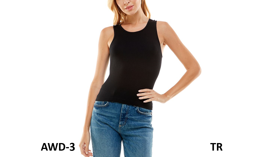 ULTRA FLIRT Juniors' Seamless Ribbed Tank, Black, Medium