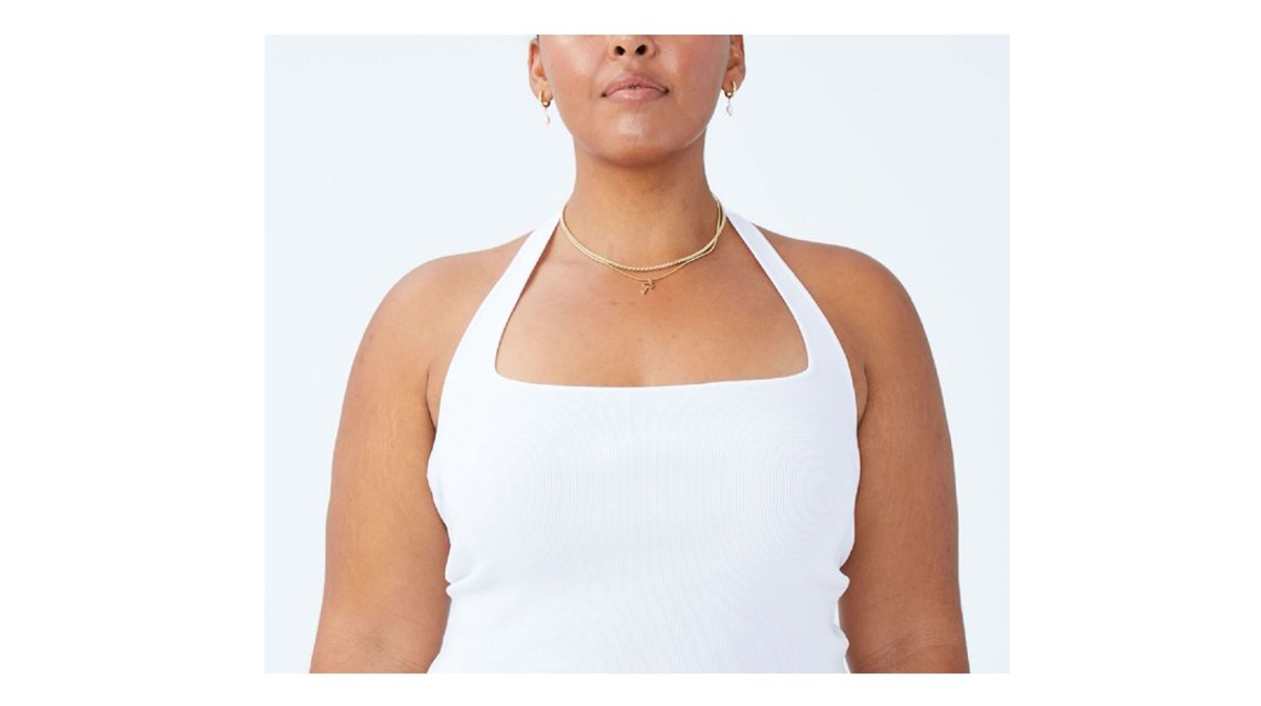 COTTON ON Women's Active Summer Knit Twist Back Vestlette Top, White, 24