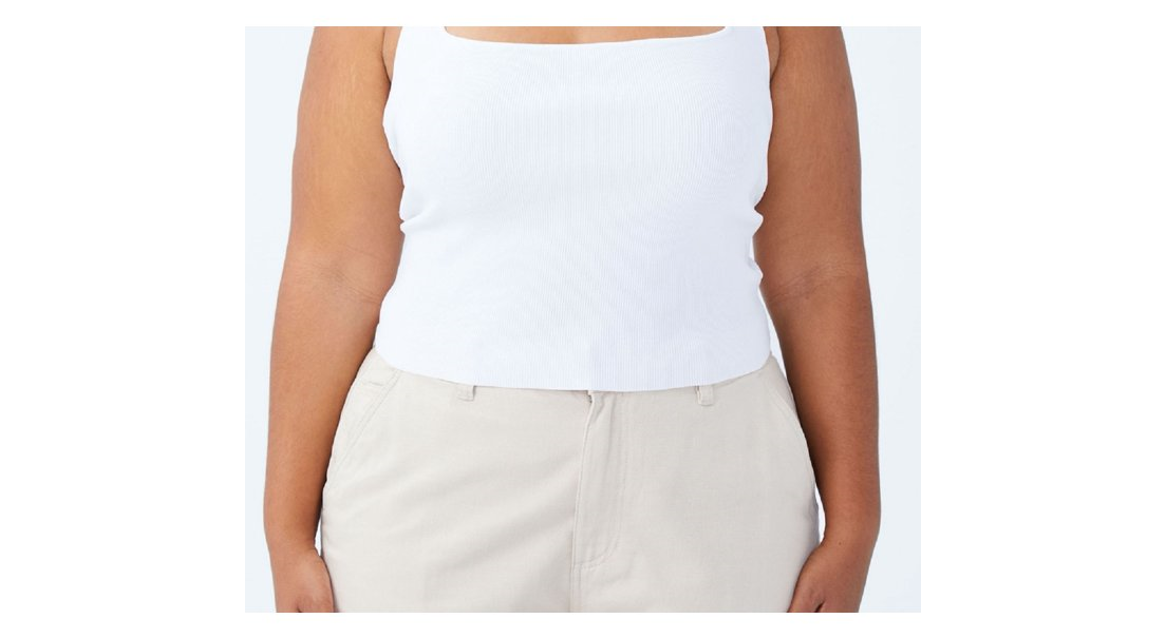 COTTON ON Women's Active Summer Knit Twist Back Vestlette Top, White, 24