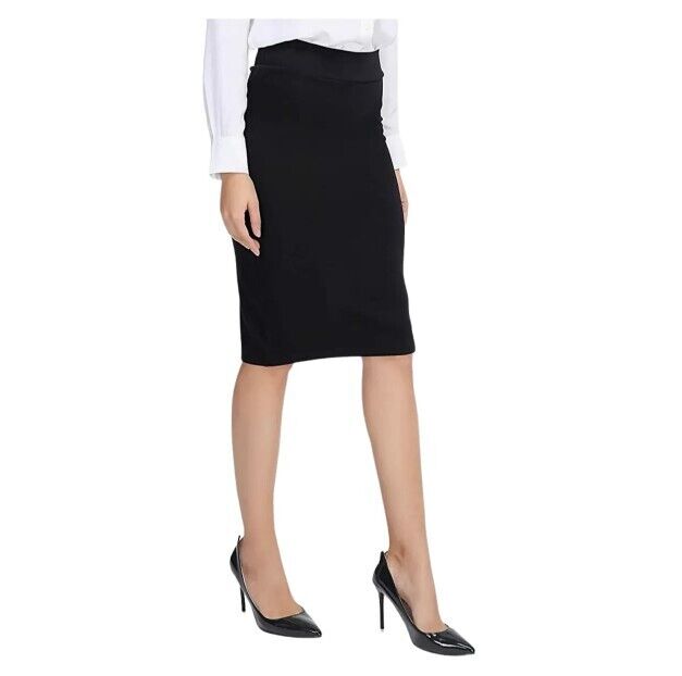Urban CoCo Women's Elastic Waist Stretch Bodycon Midi Pencil Skirt Black XL
