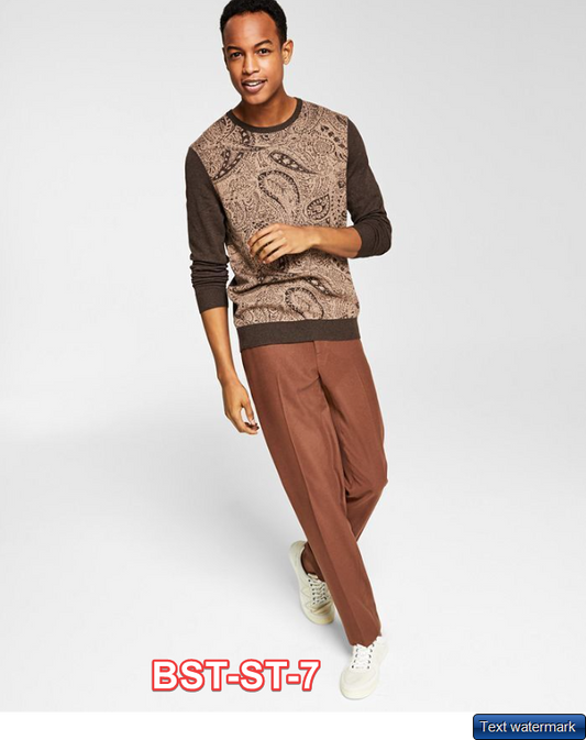 Alfani Men's Slim-Fit Solid Dress Pants 32 x 30 Vicuna Brown Flat Front