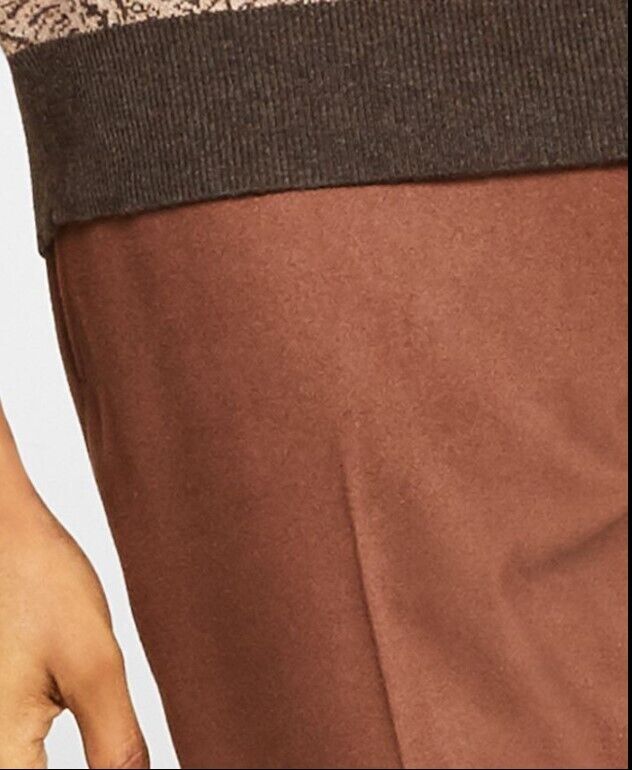 Alfani Men's Slim-Fit Solid Dress Pants 32 x 30 Vicuna Brown Flat Front