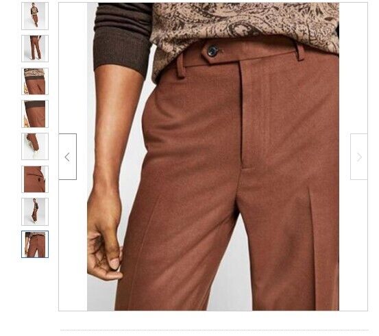 Alfani Men's Slim-Fit Solid Dress Pants 32 x 30 Vicuna Brown Flat Front