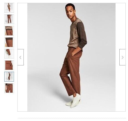 Alfani Men's Slim-Fit Solid Dress Pants 32 x 30 Vicuna Brown Flat Front