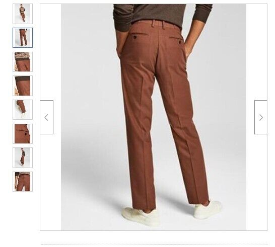 Alfani Men's Slim-Fit Solid Dress Pants 32 x 30 Vicuna Brown Flat Front