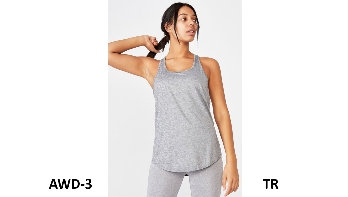 Cotton:On IBODY Women's Trendy Active Training Tank Top, Salt Pepper, X-Small