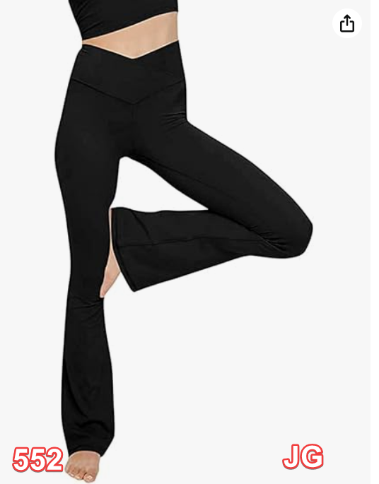 TOPYOGAS Women Casual Bootleg Yoga Pant V Crossover High Waisted Flare Workout,M