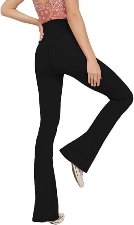 TOPYOGAS Women Casual Bootleg Yoga Pant V Crossover High Waisted Flare Workout,M