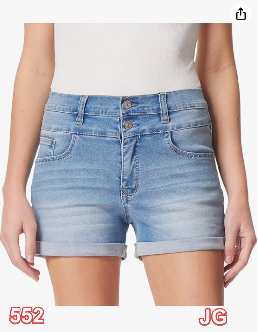 WallFlower Women's Size Sassy Denim Shorts High-Rise Insta Soft Juniors, 20 Plus