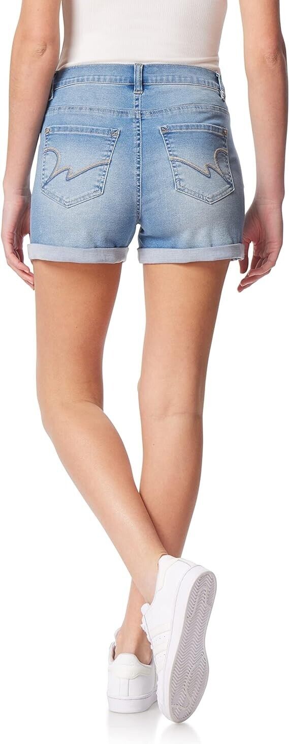 WallFlower Women's Size Sassy Denim Shorts High-Rise Insta Soft Juniors, 20 Plus