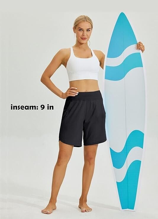 Willit Women's 5" Quick Dry Swim Board Shorts UPF 50+ High Waisted Trunks, 8