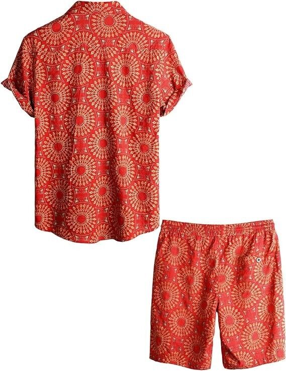 VATPAVE Mens, Floral Hawaiian Shirts, Short Sleeve , Beach Shirts Suits, XL