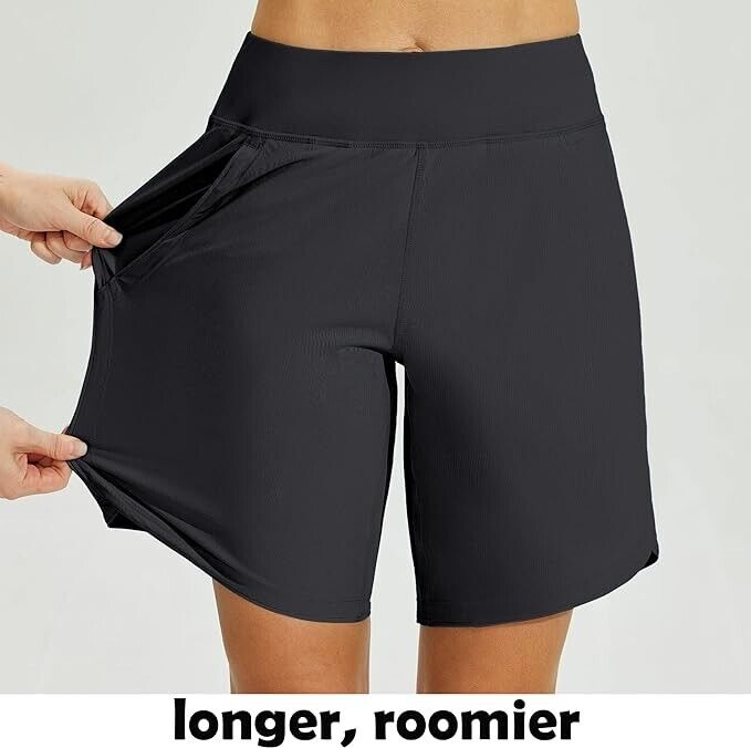 Willit Women's 5" Quick Dry Swim Board Shorts UPF 50+ High Waisted Trunks, 8