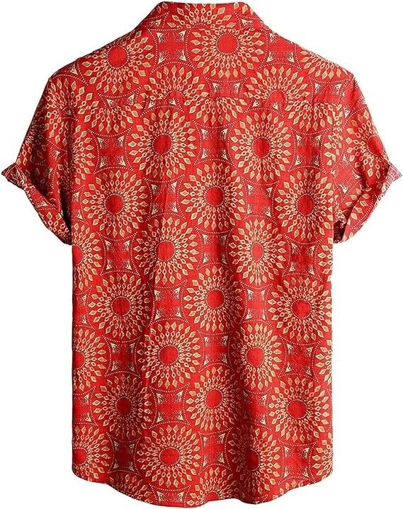 VATPAVE Mens, Floral Hawaiian Shirts, Short Sleeve , Beach Shirts Suits, XL