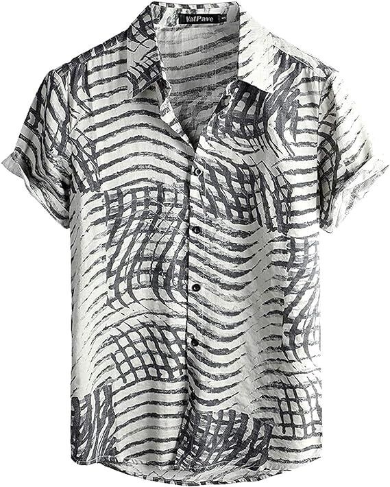 VATPAVE Men Floral Hawaiian Shirts Short Sleeve Button Down Beach Shirt Suits,XL
