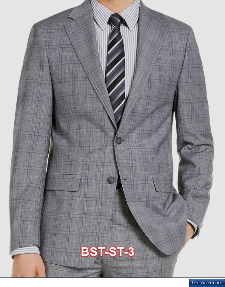 $450 Calvin Klein Mens Gray Plaid Slim-Fit Infinite Stretch Suit Jacket 36R