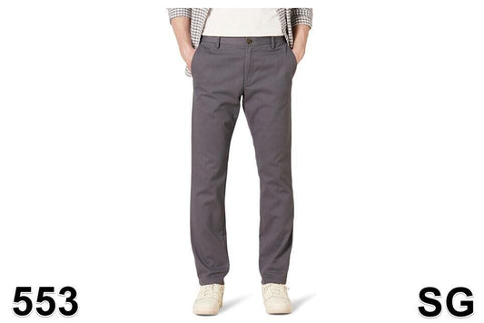 Essentials Men's, Slim-Fit ,Wrinkle-Resistant Flat, Chino Pant, Grey, 32W x32L