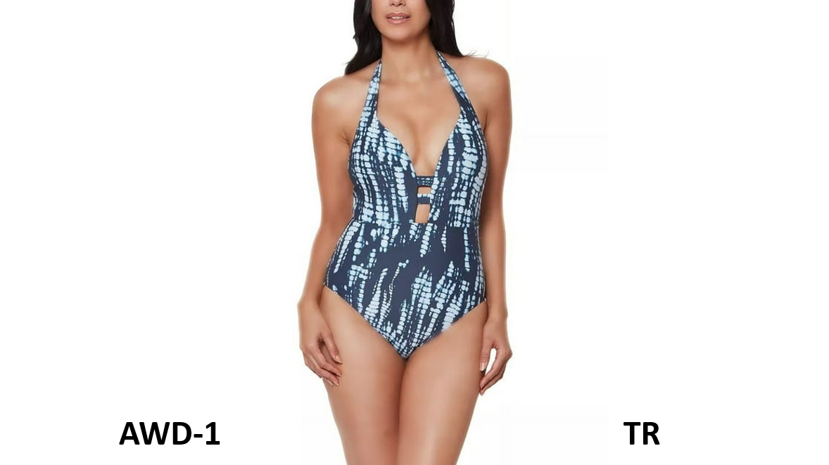 Bar III INK WELL Tie-Dyed One-Piece Swimsuit, Ink Well, X-Small