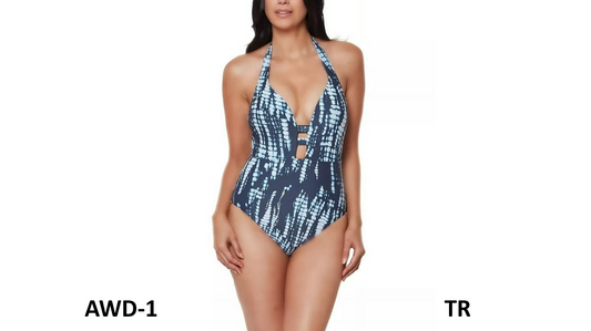 Bar III INK WELL Tie-Dyed One-Piece Swimsuit, Ink Well, X-Small